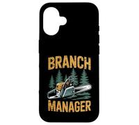 Custodia per iPhone 16 Funny Woodworker Logger Branch Manager Arborist Lineman Work