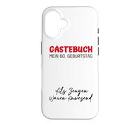 Custodia per iPhone 16 Gästebuch Mein 60. Geburtstag Libro degli ospiti Firma