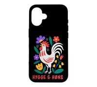 Custodia per iPhone 16 Galline da cortile Hygge Folk Art Gallo
