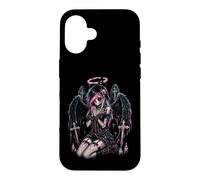 Custodia per iPhone 16 Gatto gotico pastello gotico ragazza scheletro emo emo Y2K Style Angel Decay