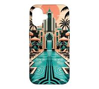 Custodia per iPhone 16 Geometria Art Deco a bordo piscina