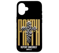 Custodia per iPhone 16 Gesù La luce del mondo Christian John 8:12 (sul retro)