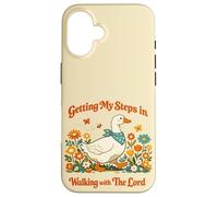 Custodia per iPhone 16 Getting My Steps in Walking With The Lord Christian Floral