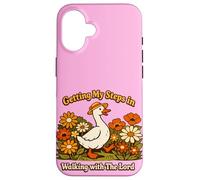 Custodia per iPhone 16 Getting My Steps in Walking With The Lord Christian Floral I