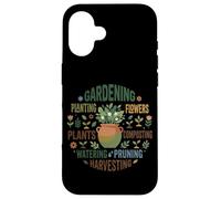 Custodia per iPhone 16 Giardinaggio Pianta Mamma Pollice Verde Tipografia Word Art