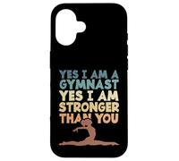 Custodia per iPhone 16 Ginnastica Sì, sono una ginnasta Sì, sono più forte di te