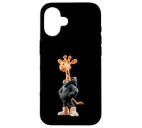 Custodia per iPhone 16 Giraffe Cool Cute Kawaii Cartoon Safari Uomini Donne Bambini