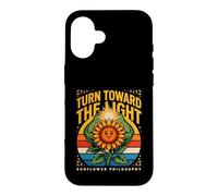 Custodia per iPhone 16 Girare verso la filosofia del girasole chiaro