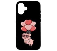 Custodia per iPhone 16 Girls Womens Moms Valentines Day Hearts Show Pig Lover