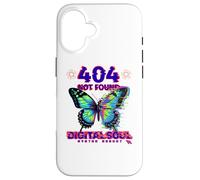 Custodia per iPhone 16 Glitch Butterfly Cyberpunk Y2K Estetica Digitale Natura Arte