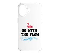 Custodia per iPhone 16 Go With the Flow Pink Flamingo Beach Vacation Summer Vibes