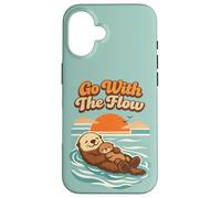 Custodia per iPhone 16 Go With The Flow Sea Otter Retro Animal