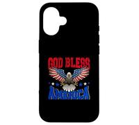Custodia per iPhone 16 God Bless America American US Eagle Flag 4 luglio patriottica