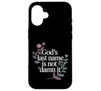 Custodia per iPhone 16 God's Last Name Is Not Damn It Church Sarcasm Jokes -