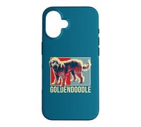 Custodia per iPhone 16 Goldendoodle Pop Art Ritratto Doodle mamma papà amante dei cani arte