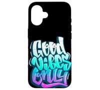 Custodia per iPhone 16 Good Positive Graffiti Vibes Quotes Colorful Splach Colors
