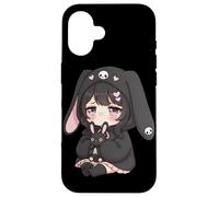 Custodia per iPhone 16 Goth Anime Ragazza Bunny Egirl Kawaii Scuro Grunge Arte Horror