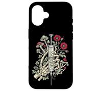 Custodia per iPhone 16 Gothic Floral Skeleton Hand Syringe Funny Nurse
