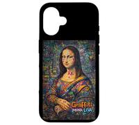Custodia per iPhone 16 Graffiti Mona Lisa Pop Art - Colorful Street Art Masterpiece