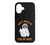 Custodia per iPhone 16 Grafica "Don't Make Me Lose My Sheet Ghost Raccoon