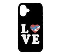 Custodia per iPhone 16 Grafica Shark Love Spelled Out With Heart