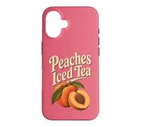 Custodia per iPhone 16 Grafica souvenir retrò con tè freddo alla Georgia Peaches