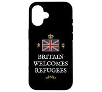 Custodia per iPhone 16 GRAN BRETAGNA GB REGNO UNITO PROUD BRITISH PRIDE RIFUGIATI BENVENUTI