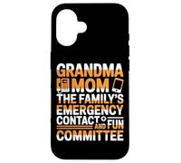 Custodia per iPhone 16 GRANDMA MOM THE FAMILYS EMERGENCY CONTACT