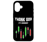 Custodia per iPhone 16 Grazie a Dio il suo lunedì Stock Trader Forex Candlestick