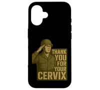 Custodia per iPhone 16 GRAZIE PER IL TUO CERVIX - Retro Military Humor