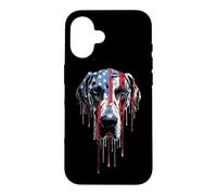 Custodia per iPhone 16 Great Dane American Flag USA Drip Graffiti Lover Patriottismo