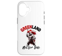 Custodia per iPhone 16 Greenland Flag Bear Support Greenland Is Not For Sale