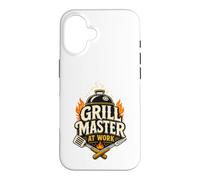 Custodia per iPhone 16 Grill Master At Work BBQ Spatula Fire