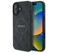 Custodia per iPhone 16 Guess Hardcase Classic Logo MagSafe Nera