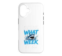 Custodia per iPhone 16 Guess What Week it is - Cool Cartoon Shark Graphic
