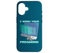 Custodia per iPhone 16 Hacker Cybersecurity Conosci la tua password Funny Network Admin
