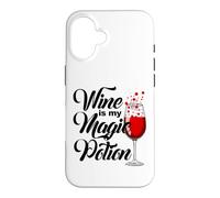 Custodia per iPhone 16 Halloween strega Il vino è la mia pozione magica
