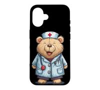 Custodia per iPhone 16 Happy Doc Teddy Bear - Costume grafico