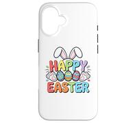 Custodia per iPhone 16 Happy Easter Day Girls Boys Easter, Funny Bunny Eggs