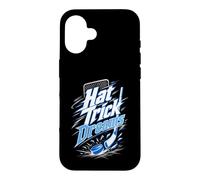 Custodia per iPhone 16 Hat Trick Dreams Giocatore Hockey Puck Bastoni