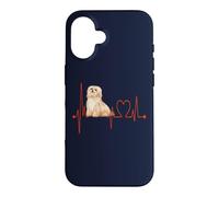 Custodia per iPhone 16 Havanese Dog Heartbeat ECG I miei cani sono il mio cardio