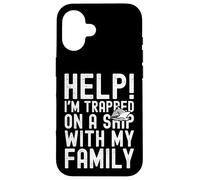 Custodia per iPhone 16 Help I'm Trapped On A Ship With My Family Funny Cruise