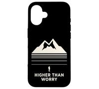 Custodia per iPhone 16 Higher Than Worry montagna silhouette escursionista