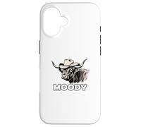 Custodia per iPhone 16 Highland Cow Lover Moody Western Cattle Rancher