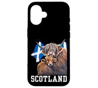 Custodia per iPhone 16 Highland Cow per gli amanti della Scozia o degli antenati scozzesi