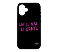 Custodia per iPhone 16 Ho il mal di gente | Marca dolceSenso URBAN testo rosa