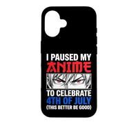 Custodia per iPhone 16 Ho messo in pausa il mio anime per festeggiare il 4 luglio