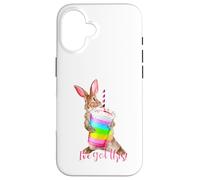 Custodia per iPhone 16 Ho questo simpatico frullato motivazionale a forma di coniglietto arcobaleno