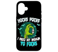 Custodia per iPhone 16 Hocus Pocus Ho bisogno della mia insulina per concentrarsi