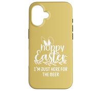 Custodia per iPhone 16 Hoppy Easter Hour Some Bunny Needs Beer Here for the Hops